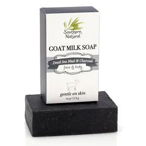 Dead Sea Mud & Charcoal Goat Milk Soap Bar Face and Body Soap for Sensitive Skin with Peppermint Essential Oil, 4 oz (1 Bar) Dead Sea Mud & Charcoal Goat Milk Soap Bar Face and Body Soap for Sensitive Skin with Peppermint Essential Oil, 4 oz (1 Bar)