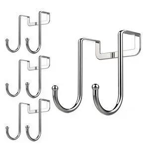 Over Cabinet Drawer Double Hooks 304 Stainless Steel Narrow Door Hook for Kitchen, Bathroom, Drawer, Wardrobe Door, Cabinet Door, Office Cubicle Partition Hook Pack of 4 Over Cabinet Drawer Double Hooks 304 Stainless Steel Narrow Door Hook for Kitchen, Bathroom, Drawer, Wardrobe Door, Cabinet Door, Office Cubicle Partition Hook Pack of 4