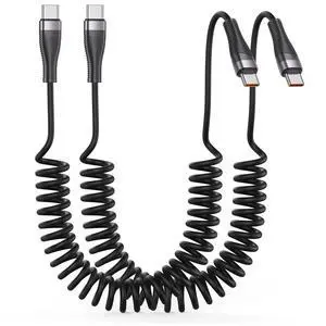 Coiled USB C to USB C Cable for CarPlay & Android Auto, 2 Pack 3FT Retractable Charger Cord for Car, Tangle-Free Type-C Fast Charging for iPhone 17/16/15, Galaxy S25/S24/S23, iPad, Pixel and More Coiled USB C to USB C Cable for CarPlay & Android Auto, 2 Pack 3FT Retractable Charger Cord for Car, Tangle-Free Type-C Fast Charging for iPhone 17/16/15, Galaxy S25/S24/S23, iPad, Pixel and More