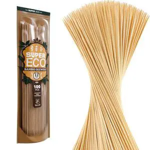 100 Pcs Natural Bamboo Skewers, Wooden Skewers for Appetizers, Fruit, Kebabs, Grilling Barbecue, Mini Burger, Sausage, Cocktail, Long Toothpicks, Food Sticks Natural 100 Pcs Natural Bamboo Skewers, Wooden Skewers for Appetizers, Fruit, Kebabs, Grilling Barbecue, Mini Burger, Sausage, Cocktail, Long Toothpicks, Food Sticks Natural