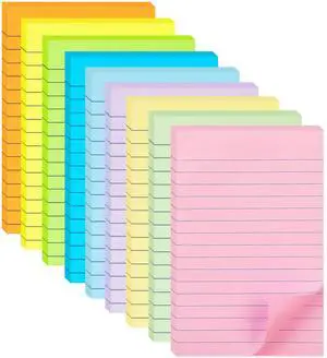 9 Pack Lined Sticky Notes in, Large Super Sticky Note Pads for School 9 Pack Lined Sticky Notes in, Large Super Sticky Note Pads for School