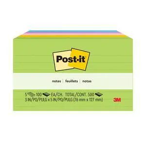 Notes, 3 in x 5 in, 5 Lined Sticky Notes Pads, 100 Sheets per Pad, Floral Fantasy Collection, Back to School Supplies and Oce Products Notes, 3 in x 5 in, 5 Lined Sticky Notes Pads, 100 Sheets per Pad, Floral Fantasy Collection, Back to School Supplies and Oce Products