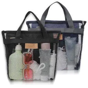 2 Pcs Shower Bag for Gym, Shower Caddy for Camping,12 x 12In Quick Dry Portable Mesh Shower Bag with Zipper Gym, Swimming, Camping, College Dorms, Beach(Black, Navy blue) 2 Pcs Shower Bag for Gym, Shower Caddy for Camping,12 x 12In Quick Dry Portable Mesh Shower Bag with Zipper Gym, Swimming, Camping, College Dorms, Beach(Black, Navy blue)
