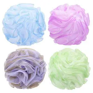 4 Pack Bath Sponge Pouf Shower Loofah Body Scrubber Exfoliator, 60g/Piece - 4 Colors 4 Pack Bath Sponge Pouf Shower Loofah Body Scrubber Exfoliator, 60g/Piece - 4 Colors