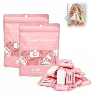60PCS Compressed Towels, Disposable Face Towel, Compressed Towel Tablets, Portable Cotton Coin Tissues, Soft Thick Expandable Towels for Travel, Camping, Home, Outdoor, Makeup Removal (2Pack-Pink) 60PCS Compressed Towels, Disposable Face Towel, Compressed Towel Tablets, Portable Cotton Coin Tissues, Soft Thick Expandable Towels for Travel, Camping, Home, Outdoor, Makeup Removal (2Pack-Pink)