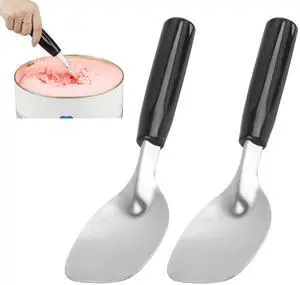 2 Pack Ice Cream Spade, Stainless Steel Ice Cream Spade Scoop with Non-Slip Handle for Hard or Creamy Ice Cream, Flat Ice Cream Paddle - Heavy Duty Strong, Durable Bend Proof, Dishwasher safe 2 Pack Ice Cream Spade, Stainless Steel Ice Cream Spade Scoop with Non-Slip Handle for Hard or Creamy Ice Cream, Flat Ice Cream Paddle - Heavy Duty Strong, Durable Bend Proof, Dishwasher safe