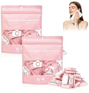 60PCS Compressed Towels, Disposable Compressed Face Towel, Portable Cotton Coin Tissues for Travel/Camping/Home/Outdoor/Gym/Makeup Removal 60PCS Compressed Towels, Disposable Compressed Face Towel, Portable Cotton Coin Tissues for Travel/Camping/Home/Outdoor/Gym/Makeup Removal