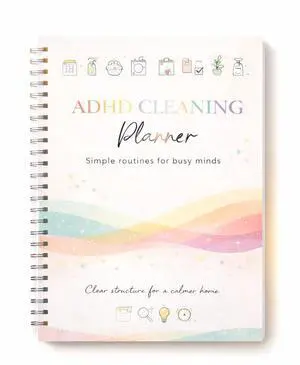 ADHD Cleaning Planner Durable Laminated Cover, ADHD Cleaning Planner for Adults, Cleaning Schedule Planner, Daily & Weekly To-Do List, Routine System ADHD Cleaning Planner Durable Laminated Cover, ADHD Cleaning Planner for Adults, Cleaning Schedule Planner, Daily & Weekly To-Do List, Routine System