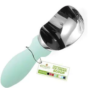 Stainless Steel Ice Cream Scoop with Soft Grip Handle, Mint Stainless Steel Ice Cream Scoop with Soft Grip Handle, Mint