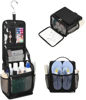 Mesh Shower Caddy Portable, Toiletry Bags for Travel, Hanging Shower Organizer Tote Bag for College Dorm Students Girls Boys, Dry and Wet Separation with Metal Hook Mesh Shower Caddy Portable, Toiletry Bags for Travel, Hanging Shower Organizer Tote Bag for College Dorm Students Girls Boys, Dry and Wet Separation with Metal Hook