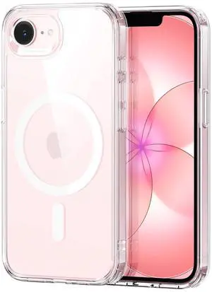 for iPhone 17e/iPhone 16e Case, Compatible with MagSafe, Shockproof Military-Grade Protection, Scratch-Resistant Back, Magnetic Phone Case for iPhone 17e/iPhone 16e, Classic Hybrid Case, Clear for iPhone 17e/iPhone 16e Case, Compatible with MagSafe, Shockproof Military-Grade Protection, Scratch-Resistant Back, Magnetic Phone Case for iPhone 17e/iPhone 16e, Classic Hybrid Case, Clear
