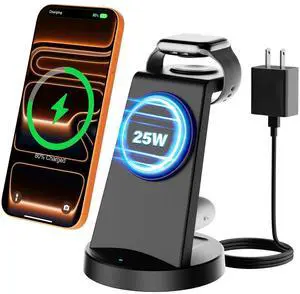 MagSafe Charger 25W Magnetic 3-in-1 Wireless Charging Station for Apple MagSafe Charger 25W Magnetic 3-in-1 Wireless Charging Station for Apple
