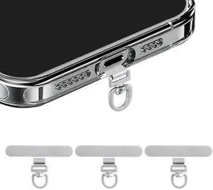 360° Rotating Stainless Steel Phone Tether Tab (Silvery 3-Pack) - Universal for iPhone & Other Phones (Fits Wristbands/Necklaces/Crossbody Straps) 360° Rotating Stainless Steel Phone Tether Tab (Silvery 3-Pack) - Universal for iPhone & Other Phones (Fits Wristbands/Necklaces/Crossbody Straps)