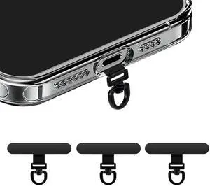 360° Rotating Stainless Steel Phone Tether Tab (Black 3-Pack) - Universal for iPhone & Other Phones (Fits Wristbands/Necklaces/Crossbody Straps) 360° Rotating Stainless Steel Phone Tether Tab (Black 3-Pack) - Universal for iPhone & Other Phones (Fits Wristbands/Necklaces/Crossbody Straps)