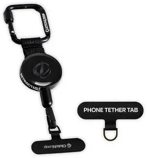 Anti-Theft Phone Tether - Universal Adhesive Anchor, Retractable Steel Line and Locking Carabiner (Midnight) Anti-Theft Phone Tether - Universal Adhesive Anchor, Retractable Steel Line and Locking Carabiner (Midnight)