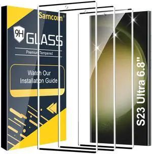 3 Pack Galaxy S23 Ultra Screen Protector, HD Clear Tempered Glass, Fingerprint Unlock, 3D Curved, Scratch Resistant, No Bubble for Samsung Galaxy S23 Ultra 5G Glass Screen Protector 3 Pack Galaxy S23 Ultra Screen Protector, HD Clear Tempered Glass, Fingerprint Unlock, 3D Curved, Scratch Resistant, No Bubble for Samsung Galaxy S23 Ultra 5G Glass Screen Protector
