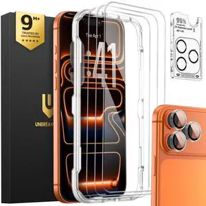 iPhone 17 Pro Max Screen Protector 3-Pack, Upgraded Dual-Tempered Glass + 3 Camera Lens Protectors, Military-Grade 9H Hardness, HD Clarity, Anti-Fingerprint, Case Friendly, 6.9 Inch iPhone 17 Pro Max Screen Protector 3-Pack, Upgraded Dual-Tempered Glass + 3 Camera Lens Protectors, Military-Grade 9H Hardness, HD Clarity, Anti-Fingerprint, Case Friendly, 6.9 Inch