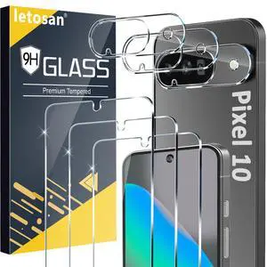 3 Pack for Google Pixel 10 Screen Protector Tempered Glass + 3 Pack Camera Lens Protector, Military Grade Shatterproof, 9H Hardness, Fingerprint Unlock,Case Friendly 6.3 Inch 3 Pack for Google Pixel 10 Screen Protector Tempered Glass + 3 Pack Camera Lens Protector, Military Grade Shatterproof, 9H Hardness, Fingerprint Unlock,Case Friendly 6.3 Inch