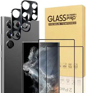 [2+2 Pack Galaxy S23 Ultra Screen Protector, 9H Tempered Glass Scratch Resistant, Ultrasonic Fingerprint Support, For Samsung Galaxy S23 Ultra 5G 6.8 Inch Glass Screen Protector [2+2 Pack Galaxy S23 Ultra Screen Protector, 9H Tempered Glass Scratch Resistant, Ultrasonic Fingerprint Support, For Samsung Galaxy S23 Ultra 5G 6.8 Inch Glass Screen Protector