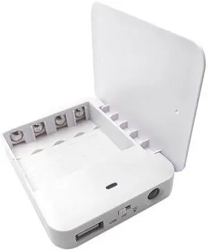 Battery Operated Phone Charger Emergency|USB Battery Powered Power Bank Portable 4 AA Batteries Powered Outlet (White) Battery Operated Phone Charger Emergency|USB Battery Powered Power Bank Portable 4 AA Batteries Powered Outlet (White)