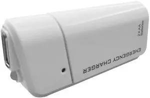 Battery Operated Phone Charger Emergency|USB Battery Powered Small Power Bank Portable 2 AA Batteries Powered Outlet. (White) Battery Operated Phone Charger Emergency|USB Battery Powered Small Power Bank Portable 2 AA Batteries Powered Outlet. (White)