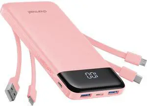 Portable Charger with Reinforced Built-in 4 Cables,10000mAh Power Bank Travel Essentials 6 Outputs 3 Inputs 3A Fast Charging Compatible with iPhone iPad Samsung Google Pixel LG Moto Portable Charger with Reinforced Built-in 4 Cables,10000mAh Power Bank Travel Essentials 6 Outputs 3 Inputs 3A Fast Charging Compatible with iPhone iPad Samsung Google Pixel LG Moto