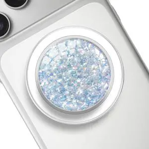 Transparent Magnetic Phone Grip Holder, Compatible for Magsafe Phone Grip, Collapsible Expandible Mobile Phone Grips Stand for iPhone 17 16 15 14 13 12 Series - Clear Crystal Blue Fragment Glitter Transparent Magnetic Phone Grip Holder, Compatible for Magsafe Phone Grip, Collapsible Expandible Mobile Phone Grips Stand for iPhone 17 16 15 14 13 12 Series - Clear Crystal Blue Fragment Glitter