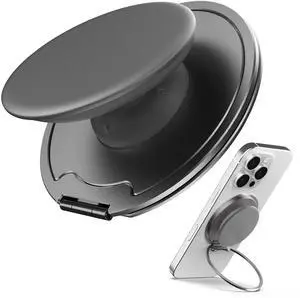 for MagSafe Phone Grip 3000G Magnetic Hold, Soft Silicone Comfort, Metal Plate Included, iPhone 17/16/15/14/13, M-Tap Tok Ring Stand Space Gray for MagSafe Phone Grip 3000G Magnetic Hold, Soft Silicone Comfort, Metal Plate Included, iPhone 17/16/15/14/13, M-Tap Tok Ring Stand Space Gray