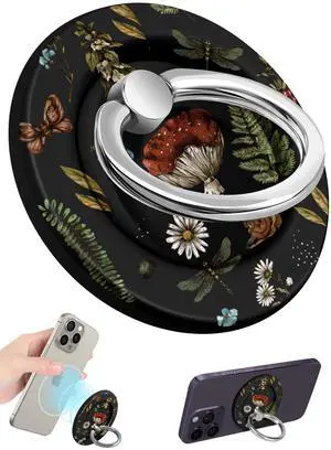 for Magnetic Phone Ring Holder Compatible with MagSafe for Women Girls - Cute Mushroom Design Magnet Phone Grip Ring Stand Kickstand for iPhone 17/16 Pro Max/16 Pro/16/15/14/13/12 Series for Magnetic Phone Ring Holder Compatible with MagSafe for Women Girls - Cute Mushroom Design Magnet Phone Grip Ring Stand Kickstand for iPhone 17/16 Pro Max/16 Pro/16/15/14/13/12 Series