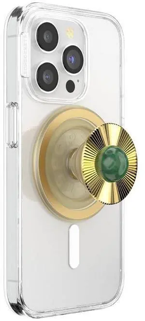 Phone Grip for MagSafe, Magnetic Holder, Phone Stand, Enamel - Gem Brooch Jade Phone Grip for MagSafe, Magnetic Holder, Phone Stand, Enamel - Gem Brooch Jade