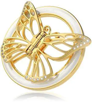 2025 Upgrade Magnetic Phone Grip for MagSafe, Butterfly Phone Grip Holder Finger Kickstand, Adapter Ring for MagSafe Included (Gold White) 2025 Upgrade Magnetic Phone Grip for MagSafe, Butterfly Phone Grip Holder Finger Kickstand, Adapter Ring for MagSafe Included (Gold White)
