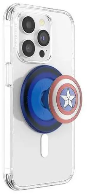 Phone Grip for MagSafe, Magnetic Holder, Phone Stand, Marvel - Enamel Captain America Phone Grip for MagSafe, Magnetic Holder, Phone Stand, Marvel - Enamel Captain America