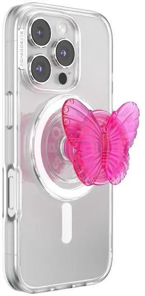 Phone Grip for MagSafe, Magnetic Holder, Phone Stand, Butterfly - Molded Butterfly Magenta Phone Grip for MagSafe, Magnetic Holder, Phone Stand, Butterfly - Molded Butterfly Magenta