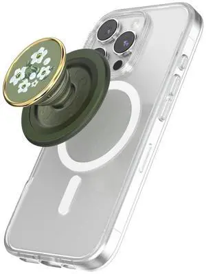 Phone Grip for MagSafe, Magnetic Holder, Phone Stand, Green - Floral Relief Phone Grip for MagSafe, Magnetic Holder, Phone Stand, Green - Floral Relief