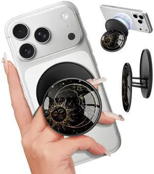 Magnetic Phone Grip Compatible with MagSafe - Magnet Phone Grip Stand Magnetic Removable Finger Ring Holder Kickstand Cute Magnet Accessories for iPhone 17 16 15 14 13 12 Series, Sun Moon Magnetic Phone Grip Compatible with MagSafe - Magnet Phone Grip Stand Magnetic Removable Finger Ring Holder Kickstand Cute Magnet Accessories for iPhone 17 16 15 14 13 12 Series, Sun Moon