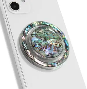 Magnetic Phone Grip for MagSafe, Genuine Natural Seashell Stone, Swappable Top, Strong Magnet Holder & Kickstand for iPhone 15 14 13 12 Pro Max Plus & MagSafe Cases (Black Fresh Water) Magnetic Phone Grip for MagSafe, Genuine Natural Seashell Stone, Swappable Top, Strong Magnet Holder & Kickstand for iPhone 15 14 13 12 Pro Max Plus & MagSafe Cases (Black Fresh Water)