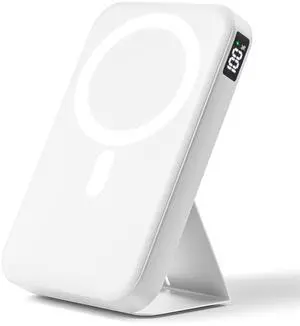 Magnetic Portable Charger, 10000mAh Power Bank with Leather Foldable Stand - Travel Essentials, USB-C 20W Fast Charging for Magsafe Battery Pack, Compatible with iPhone 17/16/15 All Series Magnetic Portable Charger, 10000mAh Power Bank with Leather Foldable Stand - Travel Essentials, USB-C 20W Fast Charging for Magsafe Battery Pack, Compatible with iPhone 17/16/15 All Series