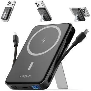 No More Forget Cables! 10000mAh Ultra Slim Magnetic Power Bank, Built-in USB-C & iPhone Cable, 20W Portable Charger with Foldable Stand, for iPhone 17/16/15/14/13/12 Series No More Forget Cables! 10000mAh Ultra Slim Magnetic Power Bank, Built-in USB-C & iPhone Cable, 20W Portable Charger with Foldable Stand, for iPhone 17/16/15/14/13/12 Series