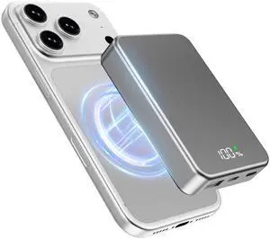 Magnetic Portable Charger for Magsafe Power Bank, 26800mAh 20W PD Large Capacity Aluminum Alloy USB-C in&Out Wireless Fast Charging Battery Pack for iPhone 17Pro Max/16/15/14/13/12 Series, Gray Magnetic Portable Charger for Magsafe Power Bank, 26800mAh 20W PD Large Capacity Aluminum Alloy USB-C in&Out Wireless Fast Charging Battery Pack for iPhone 17Pro Max/16/15/14/13/12 Series, Gray