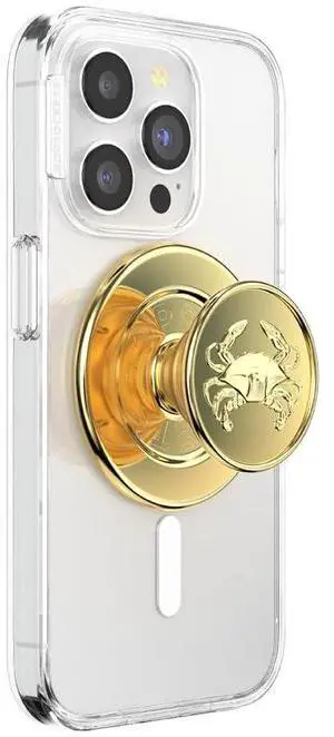 Phone Grip for MagSafe, Magnetic Holder, Phone Stand, Gold - Enamel Dungeness Phone Grip for MagSafe, Magnetic Holder, Phone Stand, Gold - Enamel Dungeness