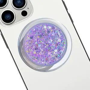 Magnetic Retractable Phone Stand, Phone Grip, Suitable for Round Foldable Phones and Tablet Accessories - Transparent Shine (Magnetic Purple) Magnetic Retractable Phone Stand, Phone Grip, Suitable for Round Foldable Phones and Tablet Accessories - Transparent Shine (Magnetic Purple)