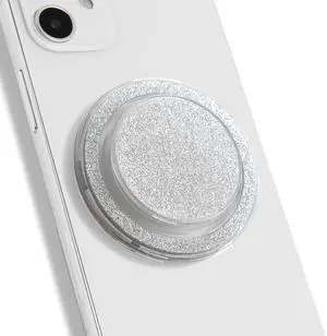 Bling Bling Glitter Phone Grip & Stand - Elegant Magsafe Compatible Phone Holder for Secure Grip and Hands-Free Viewing (Silver) Bling Bling Glitter Phone Grip & Stand - Elegant Magsafe Compatible Phone Holder for Secure Grip and Hands-Free Viewing (Silver)