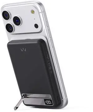 Magnetic Wireless Power Bank 10000mAh, Slim Portable Charger with 20W PD Cable Fast Charging, Metal Kickstand, LED Display, MagSafe Compatible Battery Pack for iPhone 17/16/15/14/13/12 Series Magnetic Wireless Power Bank 10000mAh, Slim Portable Charger with 20W PD Cable Fast Charging, Metal Kickstand, LED Display, MagSafe Compatible Battery Pack for iPhone 17/16/15/14/13/12 Series