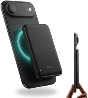 Air 5K Qi2 Power Bank - Titanium 6.8mm Slim, Semi-Solid-State Battery, 15W Wireless + 20W USB-C, MagSafe Compatible, Titanium, 5000mAh (Black) Air 5K Qi2 Power Bank - Titanium 6.8mm Slim, Semi-Solid-State Battery, 15W Wireless + 20W USB-C, MagSafe Compatible, Titanium, 5000mAh (Black)