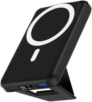for Magsafe Power Bank, Foldable 10000mAh Wireless Battery Pack with USB-C Cable & LED Display 22.5W PD Fast Charging Magnetic Portable Charger for iPhone 17/16/15/14/13/12 Series-Black for Magsafe Power Bank, Foldable 10000mAh Wireless Battery Pack with USB-C Cable & LED Display 22.5W PD Fast Charging Magnetic Portable Charger for iPhone 17/16/15/14/13/12 Series-Black