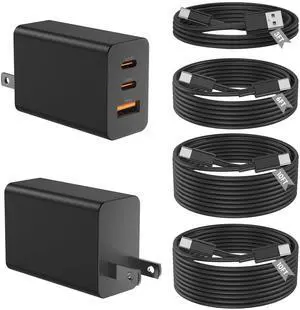 2 Pack 65W USB C Super Fast Charger,3 Port 100W PD 3.0 Typc-C Charging Block with with 3/6/10/10FT USB C Cable for Samsung Galaxy S26 /S25/S24,MacBook, iPhone 17/16/15 Pro Max,iPad,Android and More 2 Pack 65W USB C Super Fast Charger,3 Port 100W PD 3.0 Typc-C Charging Block with with 3/6/10/10FT USB C Cable for Samsung Galaxy S26 /S25/S24,MacBook, iPhone 17/16/15 Pro Max,iPad,Android and More