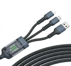 100w Multi Fast Charging Cable, 3 in 1 Multi USB Cable Fast Charging Cord with IP/Type C/Micro USB Ports for Cell Phones 100w Multi Fast Charging Cable, 3 in 1 Multi USB Cable Fast Charging Cord with IP/Type C/Micro USB Ports for Cell Phones