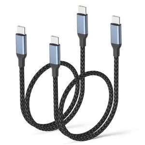 USB C to USB C Cable 2ft, 2Pack Short C to C Cable Fast Charging 60W Type C to Type C Car Charger Cord Braided 2 ft USBC Cable for iPhone 16/15 Pro Max, Galaxy S24/S23, iPad Pro/Air, MacBook Air/Pro USB C to USB C Cable 2ft, 2Pack Short C to C Cable Fast Charging 60W Type C to Type C Car Charger Cord Braided 2 ft USBC Cable for iPhone 16/15 Pro Max, Galaxy S24/S23, iPad Pro/Air, MacBook Air/Pro