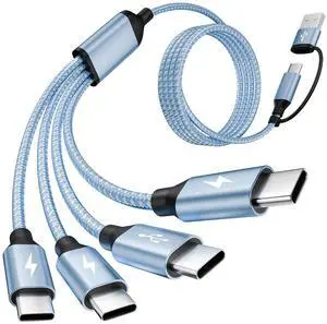 USB C Splitter Multi Charging Cable,USB A/C to USB C Charging Cord,USB C to USB C Cable,4 in 2 Multi Charger Cord with 4 Type-C Connectors Compatible with iP16/15/Cell Phones Tablets and More. USB C Splitter Multi Charging Cable,USB A/C to USB C Charging Cord,USB C to USB C Cable,4 in 2 Multi Charger Cord with 4 Type-C Connectors Compatible with iP16/15/Cell Phones Tablets and More.