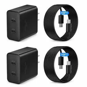 45W Super Fast Charger USB C, Dual Android Phone Charger Type C Chargers Fast Charging Block with 10FT Long USB-C Charging Cable Cord for Samsung Galaxy S26 Ultra/S26+/S26/S25Ultra/S25/S24/S23/S22 45W Super Fast Charger USB C, Dual Android Phone Charger Type C Chargers Fast Charging Block with 10FT Long USB-C Charging Cable Cord for Samsung Galaxy S26 Ultra/S26+/S26/S25Ultra/S25/S24/S23/S22